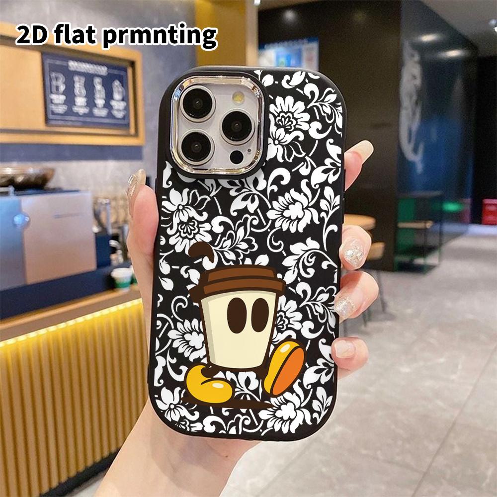 Phone Case: 2D Flat Design Suitable for iPhone 18 17 16 15 14 13 Pro Protective Case, Couple Style, Little Coffee Cup Character, Christmas and Hallowe