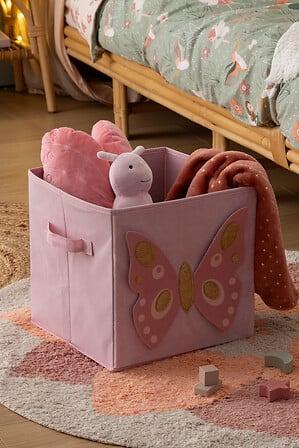 Butterfly Shelf Box 29X29 Cm Pink With Handles