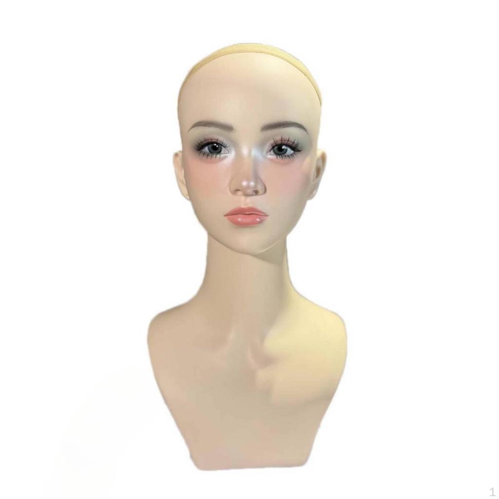 Hairpiece Mannequin Head with Shoulders Realistic Bust Female for