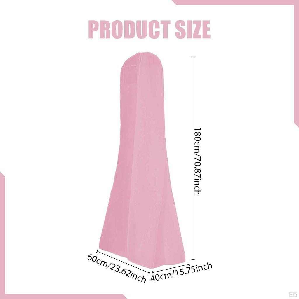 Dust Cover for Wedding Dress, Storage Bag Evening Gown, Breathable Non-woven , Sturdy Zipper,