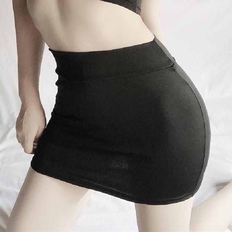 

fashion NEW High Waist Short Skirt Casual Elastic Tight Wrap Pencil Mini Skirts for Women black white red S-L L чорний