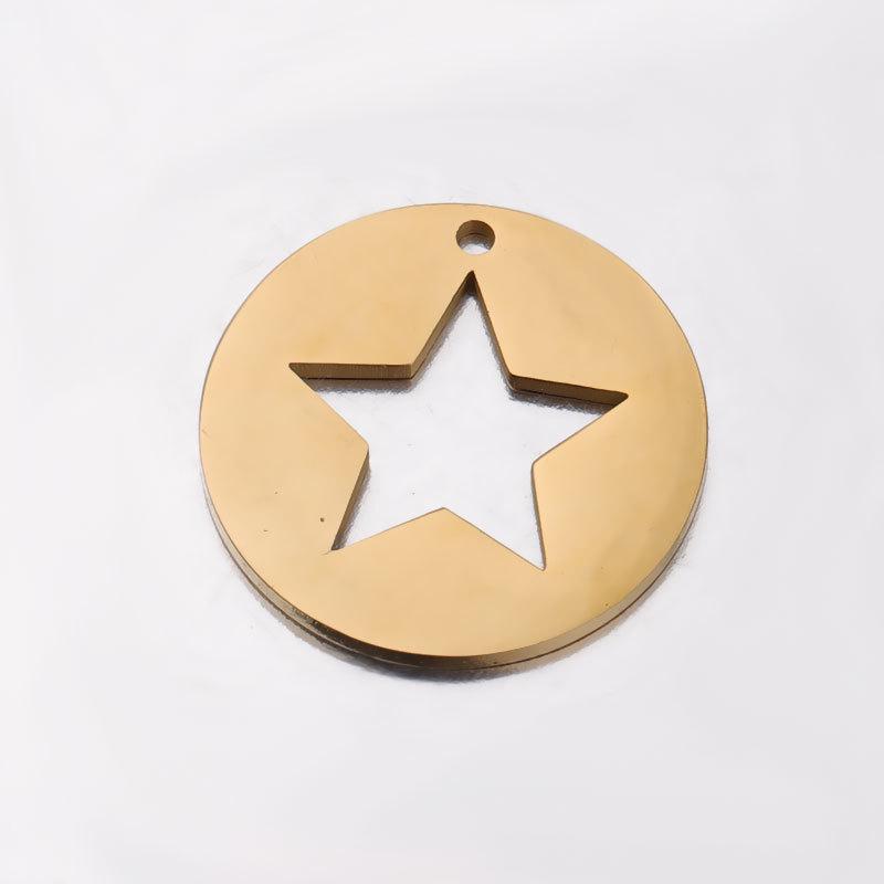 

Stainless Steel Star Pendant Necklace - DIY Handmade Jewelry Accessory, Geometric Small Design. 23mm Five-Pointed Star