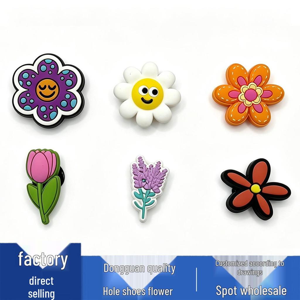 Cute PVC Flower Shoe Charms for Crocs – Versatile & Stylish Clog Decorations