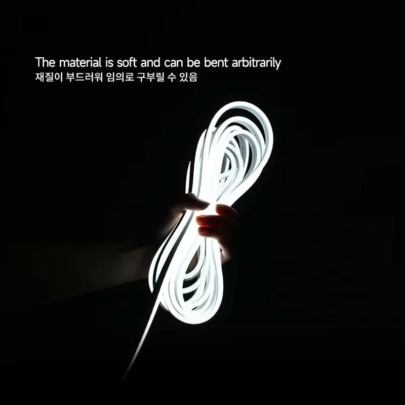 12V For Tesla Model 3 Model Y LED Car Front Trunk Light Strip Easy Install Waterproof Flexible Auto Modified Lighting Neon Lamp