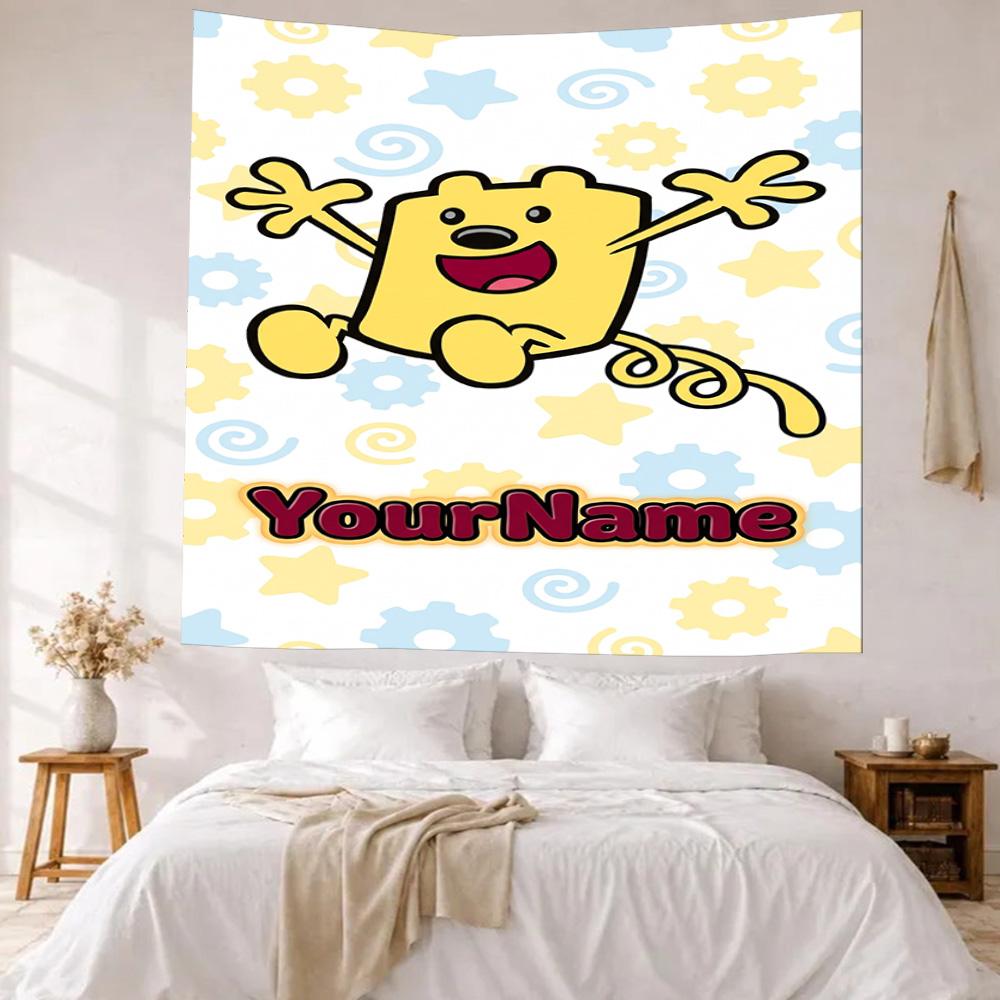 Wow Wow Wubbzy Individuell mit Ihrem Namen Wanddekoration Wandteppich Kunst Für Haustier-Gedenken Geburtstag Hochzeitsfeier Kulisse Familiengeschenk