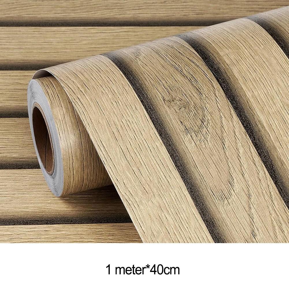 Wood Slat Wallpaper 40cm Easy Peel Removable Self Sticker