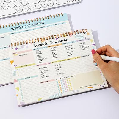 Undated Weekly Planner B5 Weekly To Do List Notebook Spiral Binding Desk Organizer with 52 Sheets for School Task Work Schedule