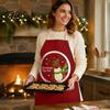 Non-woven Fabric Party Decoration Christmas Apron, Santa Claus/Elk/Gingerbread Man/Snowman Print Cooking Bib, Waterproof Adult Adjustable Holiday