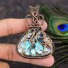Tibetan Turquoise Handmade Copper Wire Wrap Jewelry Pendant 2.96 v7v04