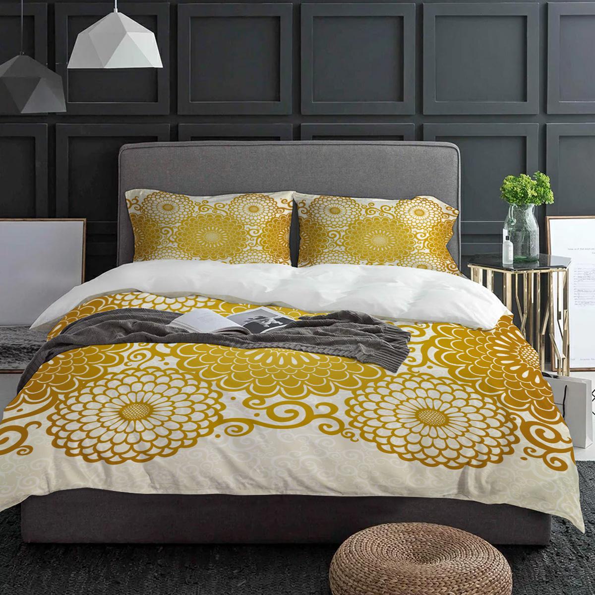 

Желтый Цветок Пион Постельный Комплект 3шт Для Мальчиков Девочек Пододеяльник Наволочка Детский Взрослый Покрывало Двуспальный Комплект Домашний Текстиль EU single(135x200cm)