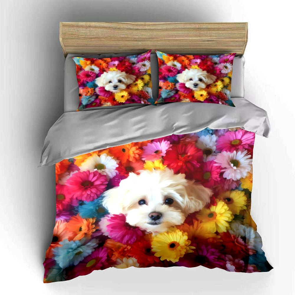Floral Pet Bedding Set Multiple Sizes Kid'S And Adults' Bedroom Exquisite 3Pc Bedding Set, Gift