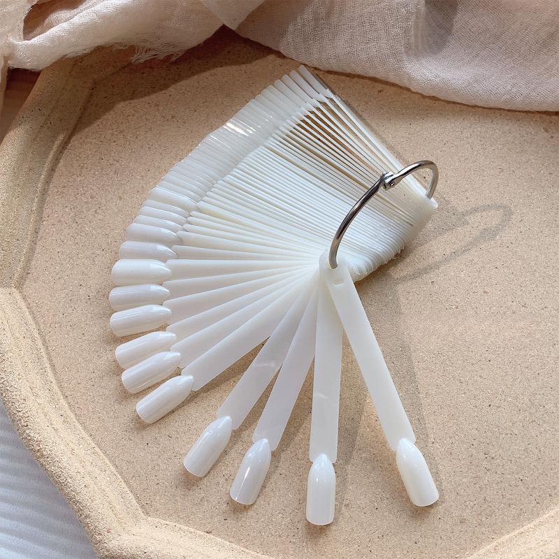 50pcs Nail Polish Swatch Sticks, Detachable Fan-Shaped Nail Art Practice Tips,Nail Color Sample Display for Salon and DIY Manicure Tool