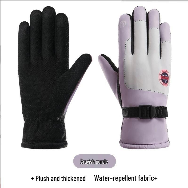 Men's and Women's Waterproof Fleece-Lined Ski and Cycling Gloves – Warm, Thick, Windproof, Cold-Proof Winter Gloves