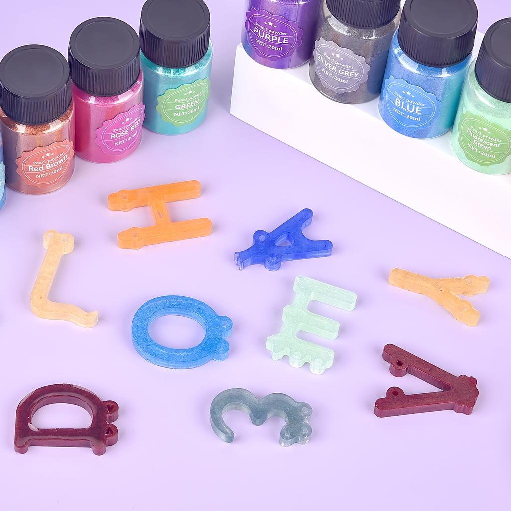 24 Color 10g Epoxy Resin Dye Mica Powder Powdered Pigments Set Resin Mica Pearlescent Resin Pearl Box-Packed Micas Colorants