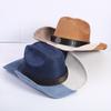 Popular European and American classic splicing suede western cowboy hat men's and women's senior big-brimmed cowboy hat