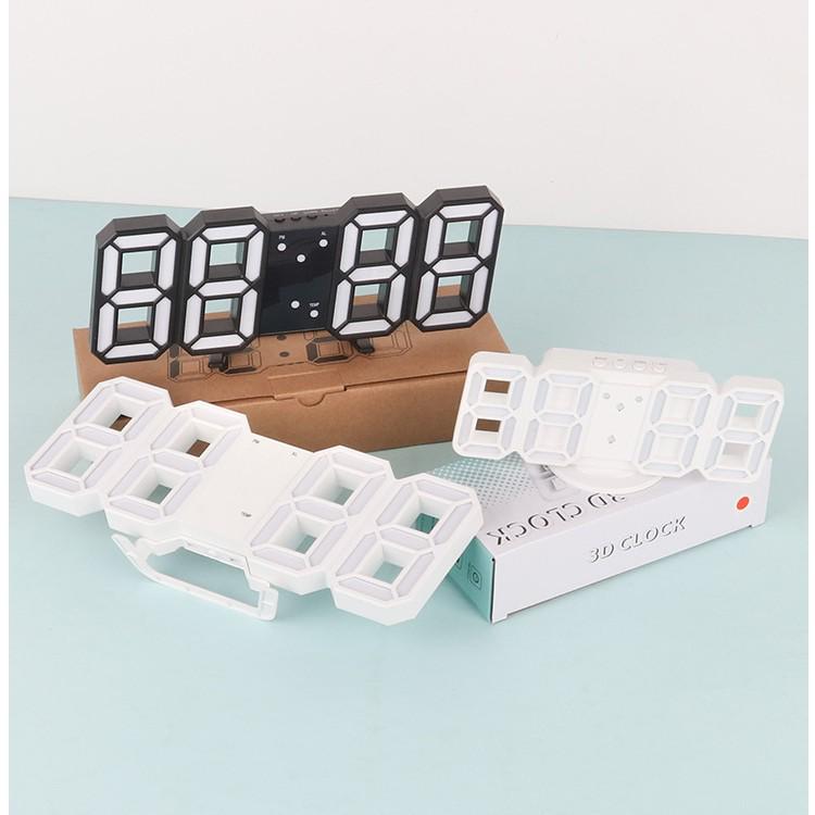 3D Smart Stereo LED Alarm Clock with Voice Control - Korean Style Wall & Table Clock