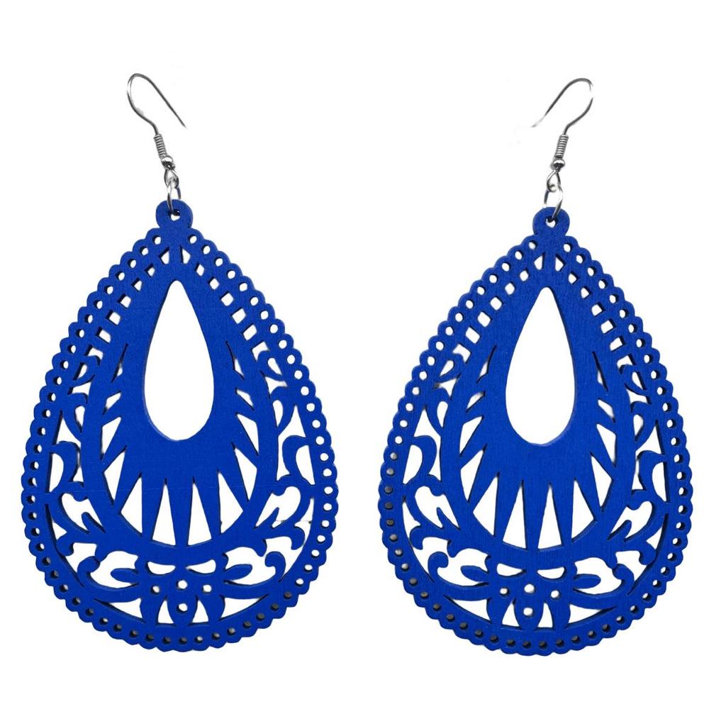 Bohemian Beach Wooden Long Earrings