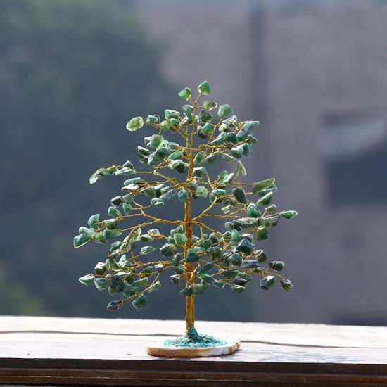 Edelstein-Lebensbaum, Geode-Achat-Scheibensockel, Kristallbaum für positive Energie, Chakra-Baum, Feng-Shui-Dekor, Glücksbringer-Edelstein-Bonsai, Geldbaum-Geschenk