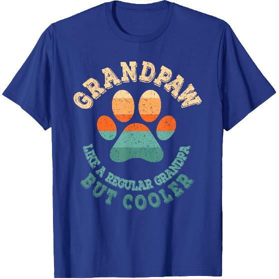 Grandpaw Dog Grandpa Grandfather Funny Grand Paw Retro Men T-Shirt
