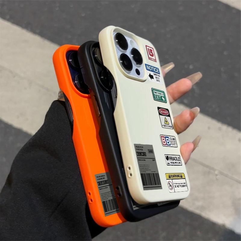 English Tags For IPhone 16 Pro Case Half Pack Phone Shell For IPhone 15 14 13 12 11 Pro 15 16 Plus Silicone Anti Fall Back Cover