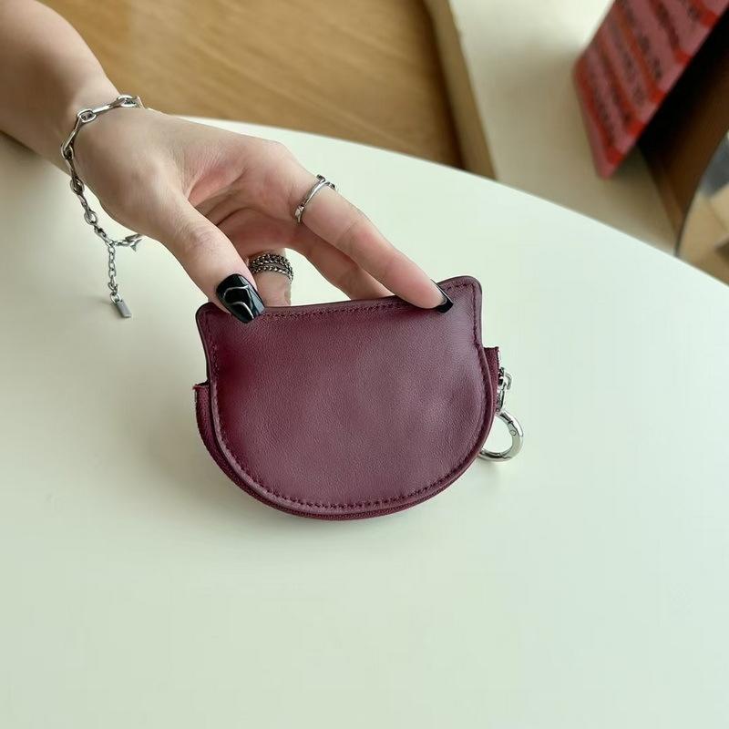 

2025 New Fashionable Cute Cat Style Sheepskin Change Bag Card Bag Makeup Product Lipstick Storage Bag 11x8.5x2CM вина червоного кольору