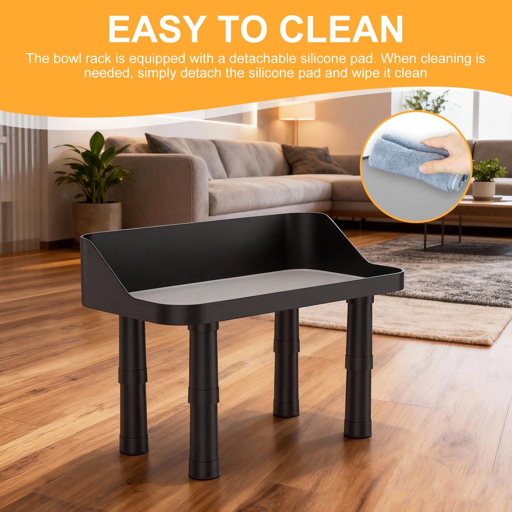 Podwyższona miska dla psa Regulowana podwyższona stacja do karmienia zwierząt z osłoną przeciwrozpryskom dla psów małych, średnich i dużych