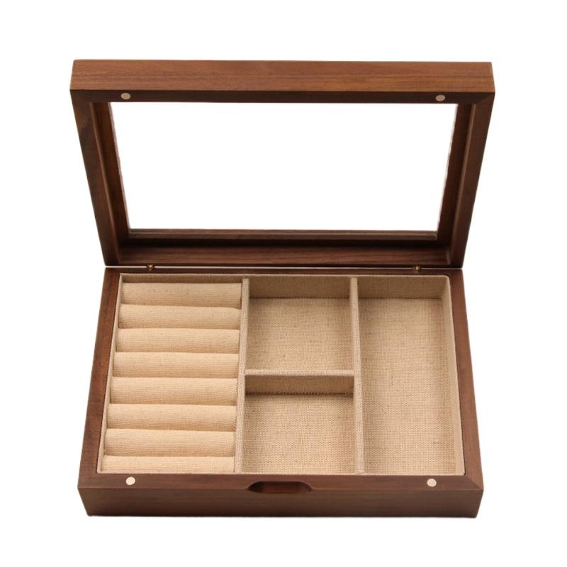 

Wooden Jewelry Box Travel Ring Earring Storage Boxes Women s Necklace Bracelet Organizer Display Box with Magnetic Attraction