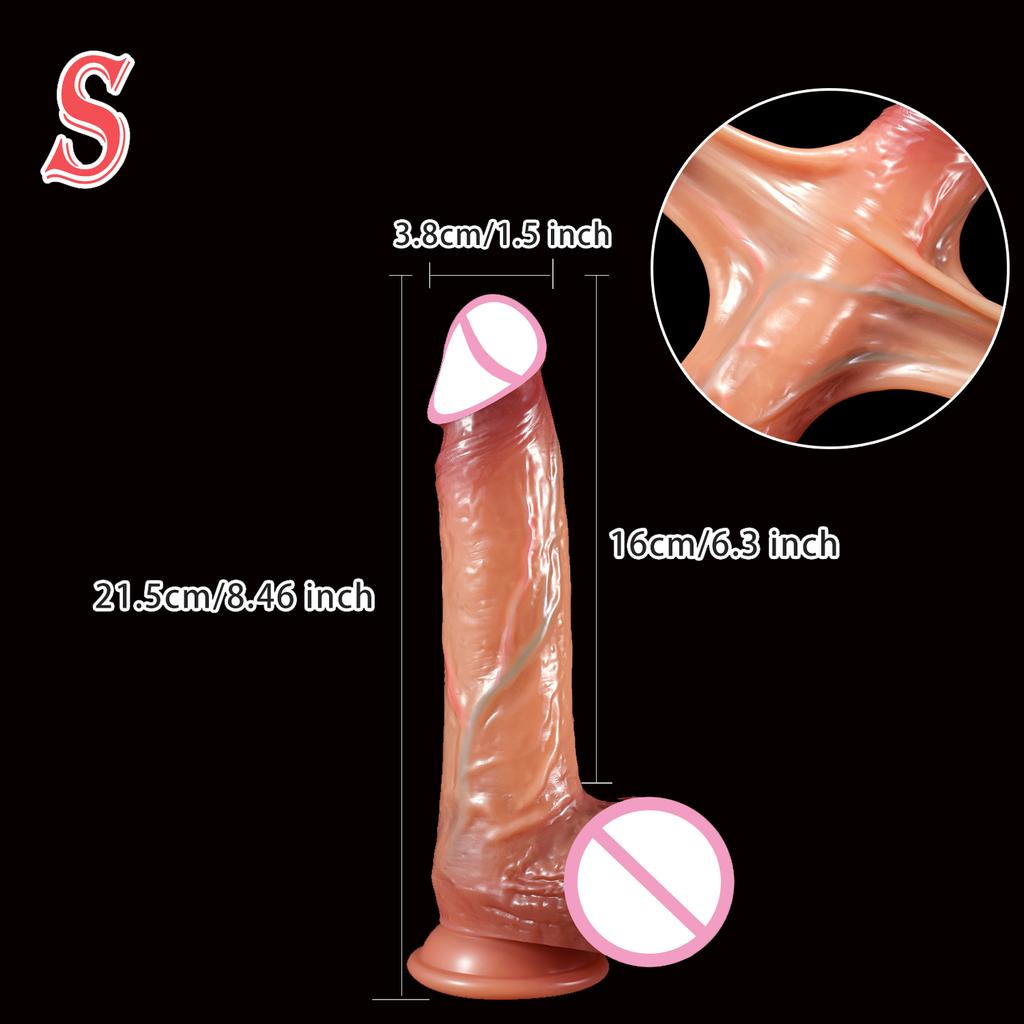 Wearable Realistic Strapon Dildo Skin Testicles Sliding Anal Vagina Sexy Adult Masturbation Big Penis For Women Sex Toys Dildos