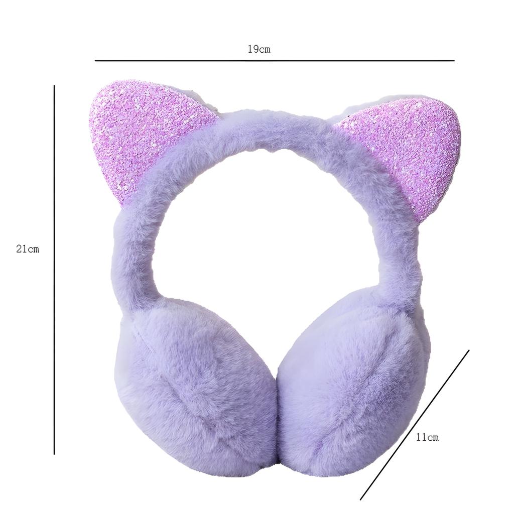 Cute Kitty Animal Earmuffs Foldable/Unfoldable Ear Warmers Winter Warm Plush Outdoor Ear Covers
