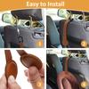 2Pcs PU Leather Car Seat Back Hat Clip Magnetic Cowboy Hat Holder Versatile Seat Back Hat Clip for Vehicle Travel Accessories