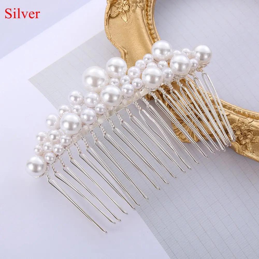 1 PC Wedding Party Haircomb Jewelry Hair Ornaments Bride Barrette Pearl Hairpin Hairwear Bridal Headpiece