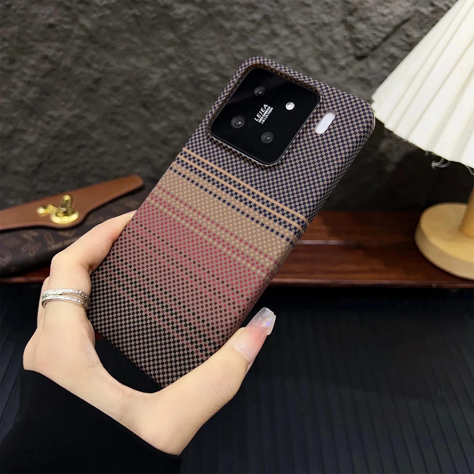 For Xiaomi Mi 15 Pro Ultra Phone Case New Carbon Fiber Kevlar Pattern Magnetic Thin Heat Dissipation Matte Protective Cover xiaomi 15