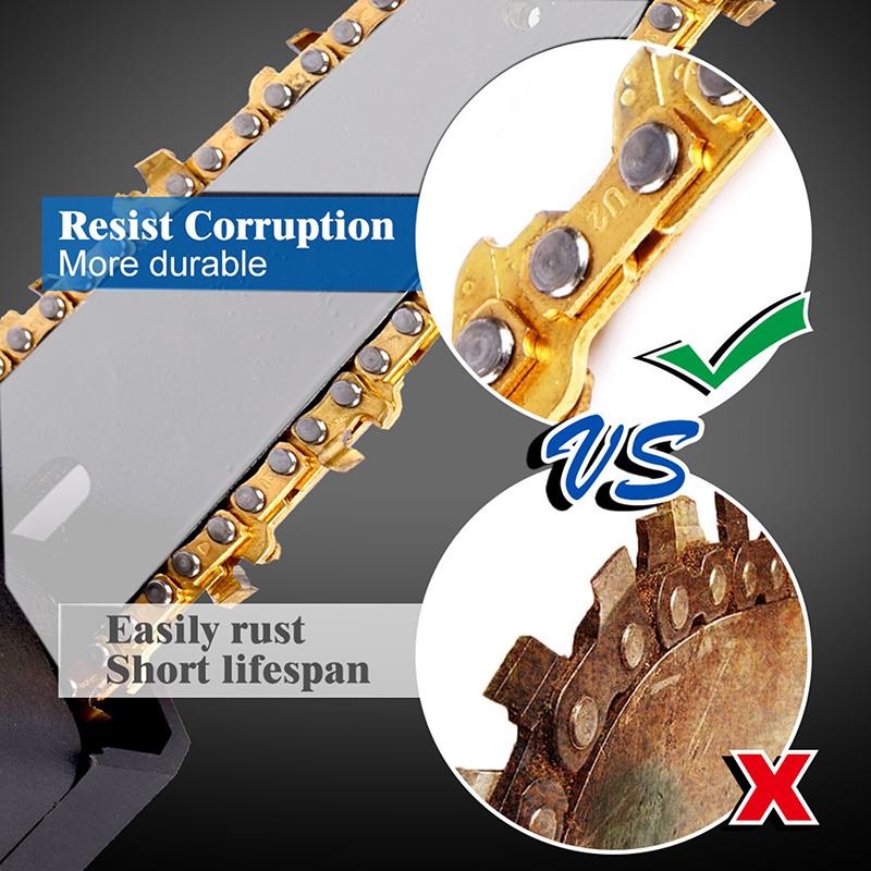 4/6 Inch 28/37 DRIVE LINKS Gold Chain Guide Electric Chainsaw Chains and Guide for Logging Pruning Semi Chisel Electric Chainsaw