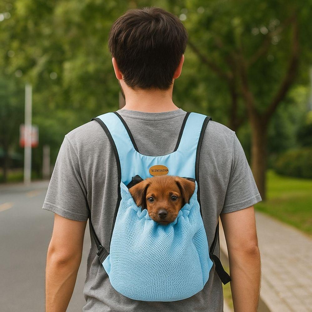 Portable Breathable Pet Chest Shoulder Bag Double Shoulder Foldable Dog Walking Bag Adjustable Pet Travel Bag Camp