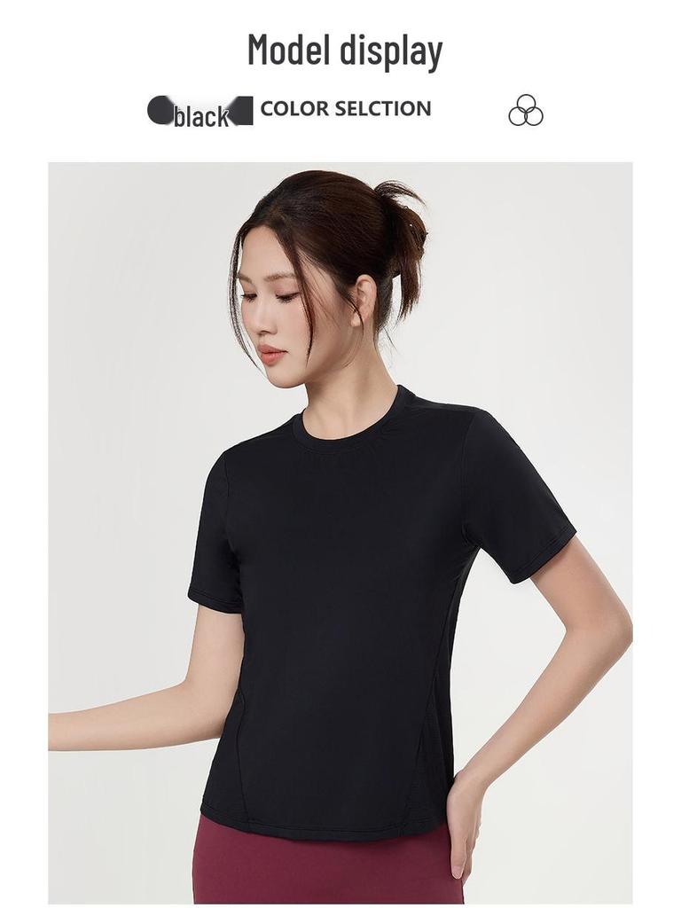 Women's Summer Mesh Patchwork Yoga Sport Top - Slim, Quick-Dry, Breathable, Short Sleeve Fitness T-Shirt