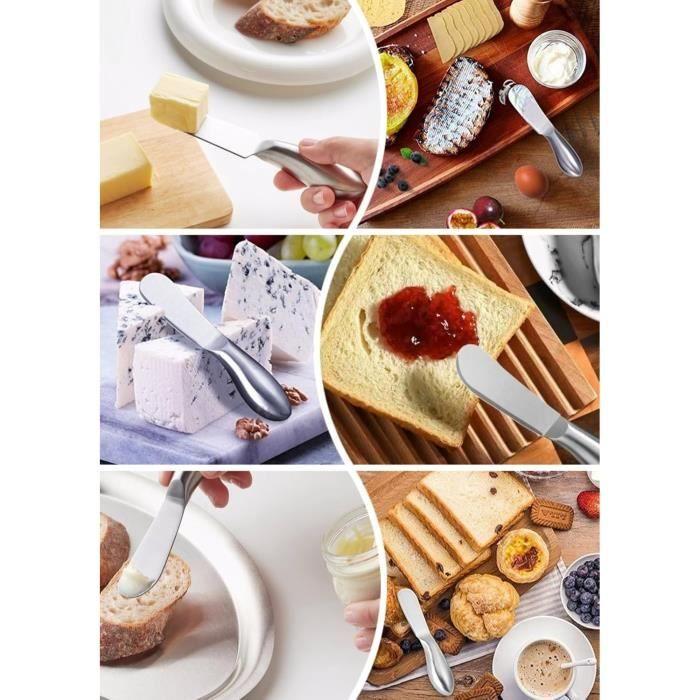 Couteaux à Beurre Épandeur de Fromage - 2 pièces - Acier inoxydable - Poignée Ergonomique - 14 x 2 cm