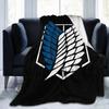 Attack On Titan Logo Blanket Flannel Spring Autumn Multifunction Super Soft Throw Blankets for Home Outdoor Bedspread