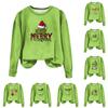 Women's Casual Loose Christmas Printed Round Neck Long Sleeve Top