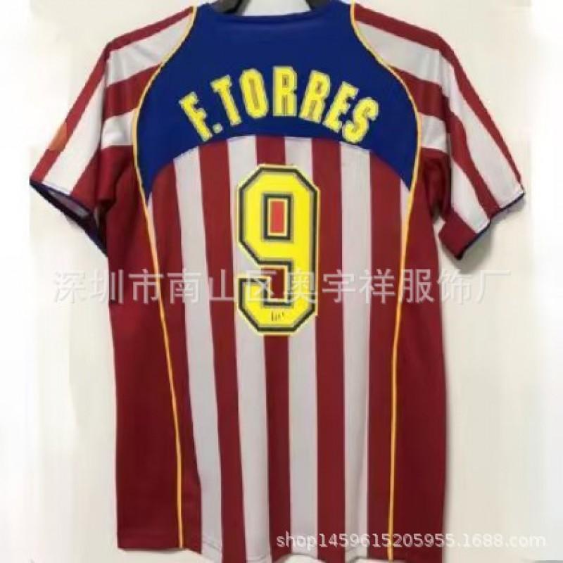 Atltico Madrid 2004-2005 Retro Football Jersey Fernando Torres 9 Home/Away Version Men