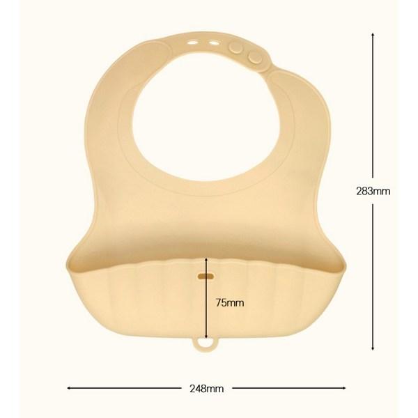 TGM Silicone Clamshell Baby Food Bib, Beige, 1 Piece, 1 Piece