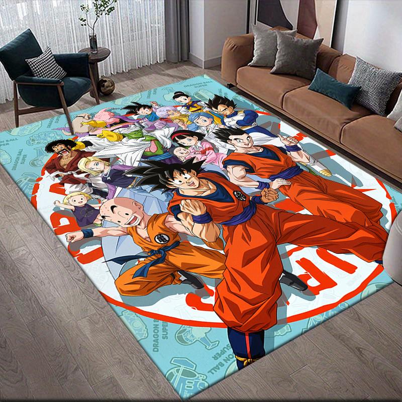 Dragon Ball Square Area Rug, Non-Slip Floor Mat for Living Room, Perfect Gift for Dragon Ball Fans