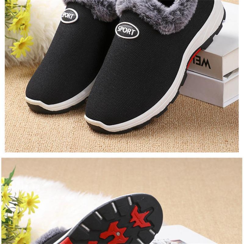Women's Winter Cotton Shoes, 2025 New Old Beijing Cloth Shoes, Fleece Lined Thickened Sneakers for Middle-aged & Elderly, Soft Sole Warm Mom Shoes