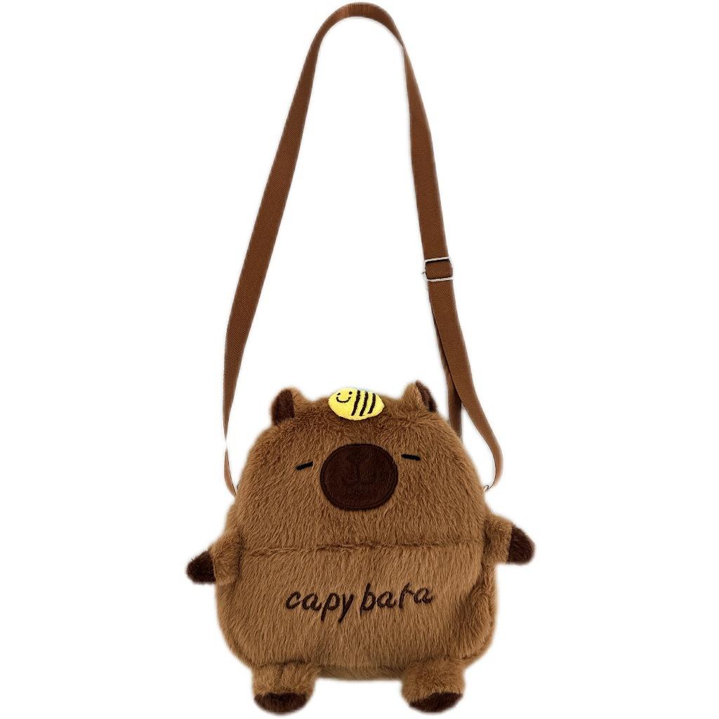 Cute cute kapibara doll small square bag girl heart student commuter storage bag capybara shoulder messenger bag