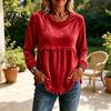 O-Neck Shirt Women Fall Shirt, Loose Fit Casual Fringe Blouse, Solid Wear Blouse Color Ruffle Long Sleeve Pullover Top with Tassels Soft