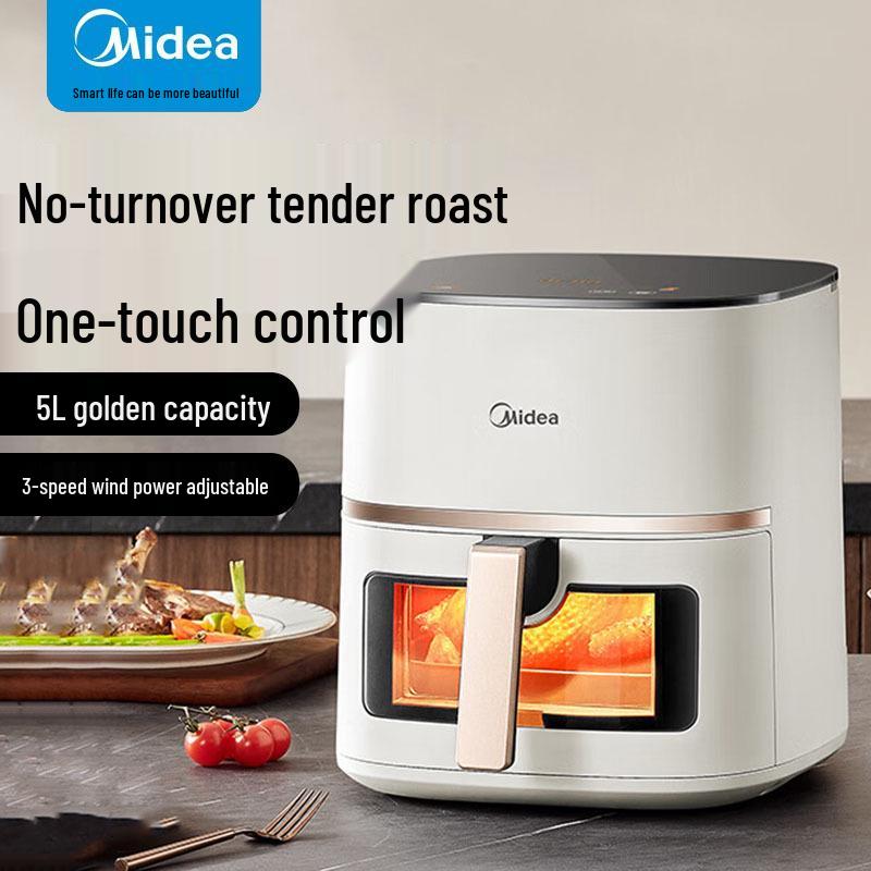 Beautiful Air Fryer KZC5089: No Flip Needed, Visible Design, 5L Large Capacity for Home Use, Integrated Fryer & Oven белый