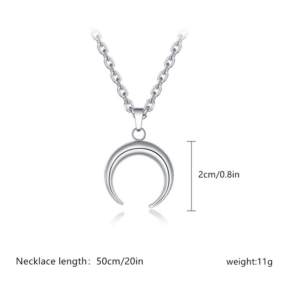 Stainless Steel Pendant Moon-shaped Collar Chain, Simple Moon Titanium Steel Chain, Moon Necklace