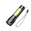 USB Rechargeable Mini Telescopic Flashlight with High-Intensity COB Side Light - Aluminum Alloy for Household Use