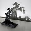 Halloween Witch Candle Holder Resin Which Ghost Figurines Spooky Desktop Statues Decoration for Home Garden Decor