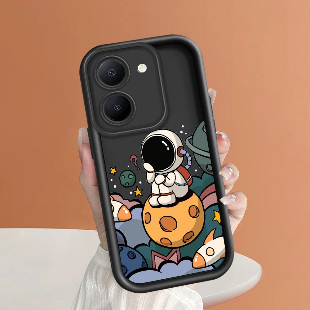 Soft Silicone Square Ladders Cartoon Pattern Full Cover Camera Protection Shockproof Case for iPhone Infinix Tecno Vivo