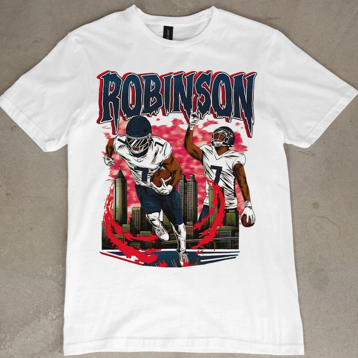 Bijan Robinson T-Shirt Atlanta Falcons Football Graphic Tee NFL Fan Shirt Retro 3XL